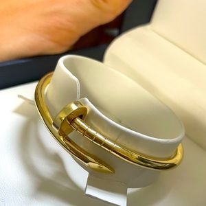 Authentic 18 Karat solid gold nail bracelet with hallmark stamps